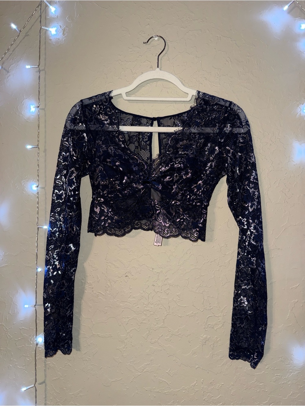 VS Allure Dream Angels Shimmer Long Sleeve Bra Top